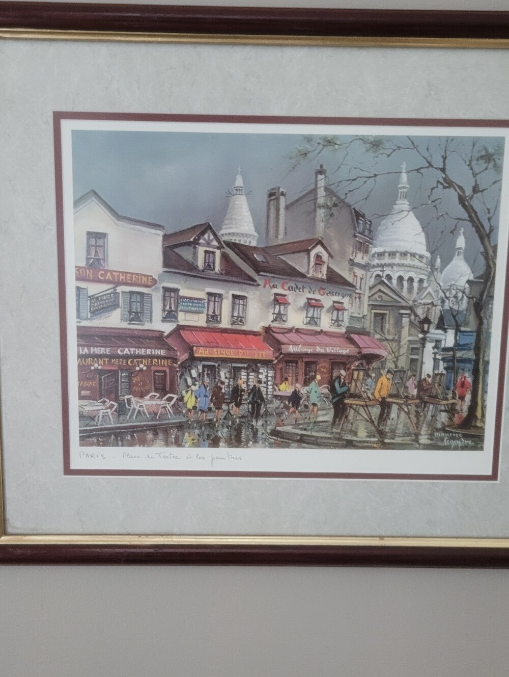 Vintage Maurice Legendre 'Paris - Place du Tertre et les peintres' Framed Print
